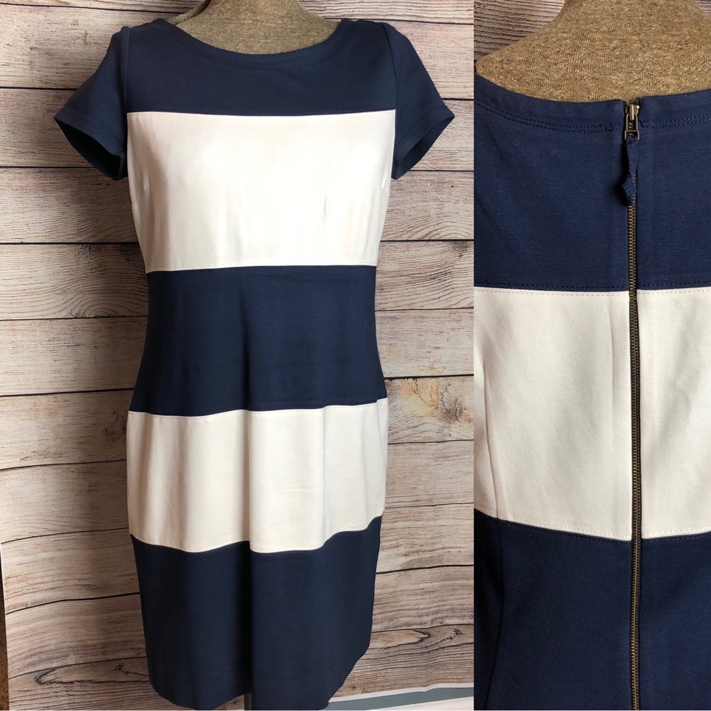 Banana Republic navy striped dress size 8
